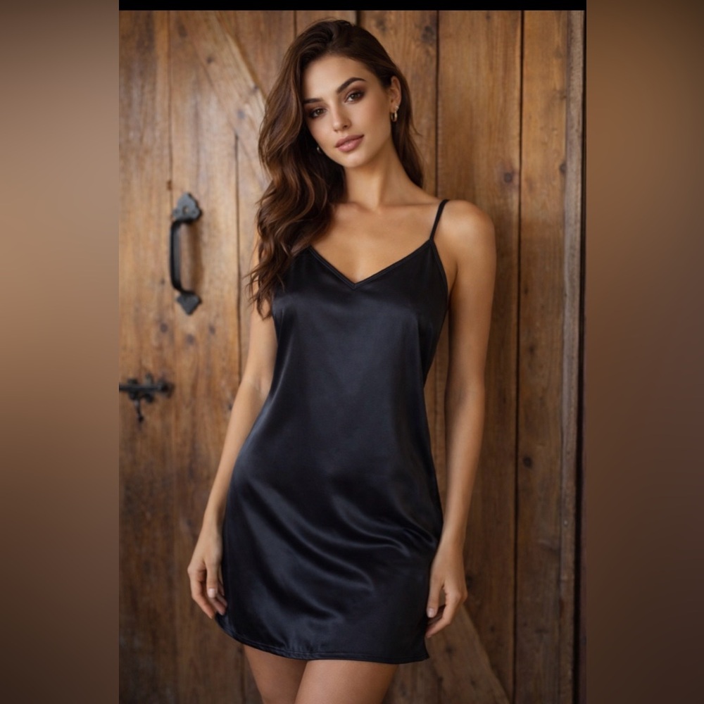 Club Monaco black silk blend Slip Dress whimsygoth‎ street wear